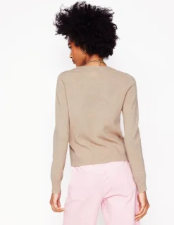 Eva Cashmere Crew Neck Sweater-Chinchilla Melange-Boden Flash Sale