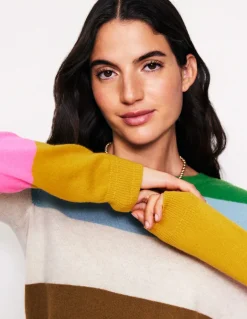Eva Cashmere Crew Neck Sweater-Multi, Rainbow-Boden Fashion