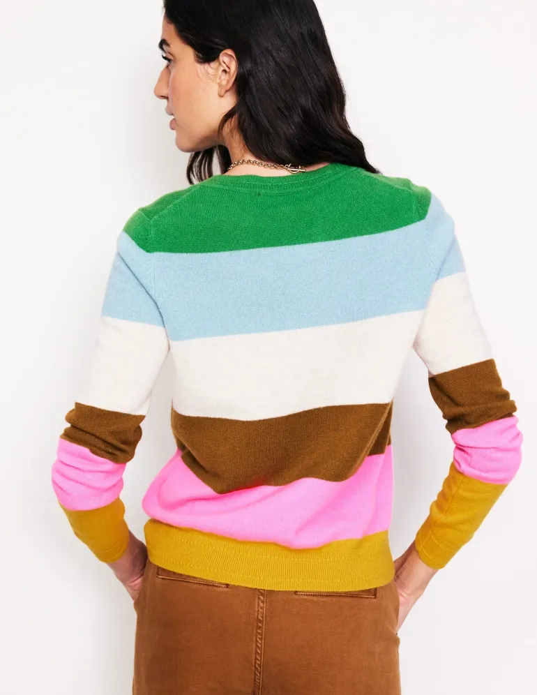 Eva Cashmere Crew Neck Sweater-Multi, Rainbow-Boden Fashion