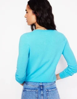 Eva Cashmere Crew Neck Sweater-Caribbean Blue-Boden Hot