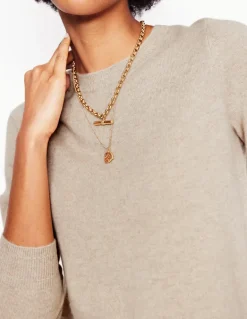 Eva Cashmere Crew Neck Sweater-Chinchilla Melange-Boden Flash Sale