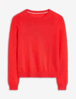 Eva Cashmere Crew Neck Sweater-Strawberry Tart Red-Boden Sale