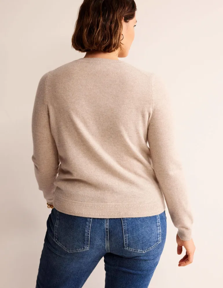 Eva Cashmere Crew Neck Sweater-Chinchilla Melange-Boden Flash Sale