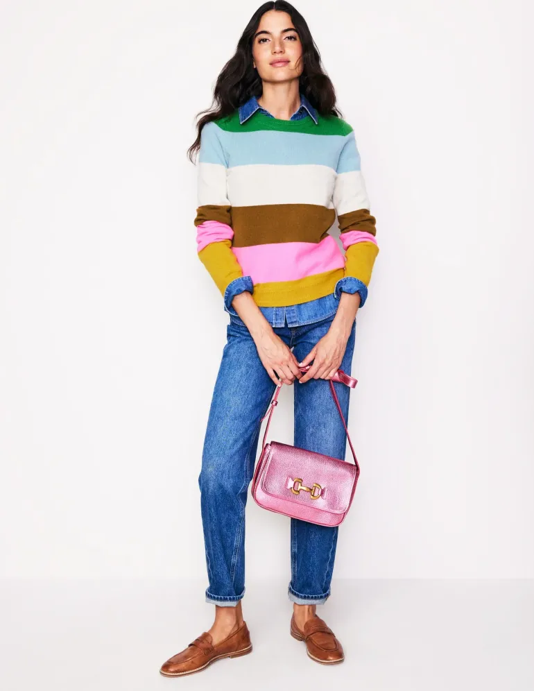 Eva Cashmere Crew Neck Sweater-Multi, Rainbow-Boden Fashion
