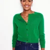 Eva Cashmere Cropped Cardigan-Rich Emerald-Boden Cheap