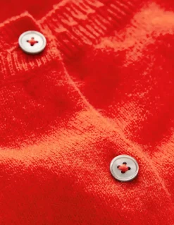 Eva Cashmere Cropped Cardigan-Poppy Red-Boden New