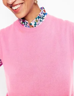 Eva Cashmere Vest-Meadowsweet Pink-Boden Best