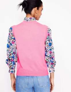Eva Cashmere Vest-Meadowsweet Pink-Boden Best