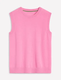 Eva Cashmere Vest-Meadowsweet Pink-Boden Best