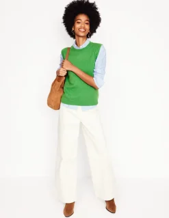 Eva Cashmere Vest-Paradise Green-Boden Best