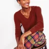 Eva Cashmere V-Neck Sweater-Copper Brown-Boden Outlet