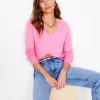Eva Cashmere V-Neck Sweater-Meadowsweet Pink-Boden Sale