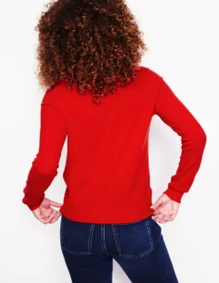 Eva Cashmere V-Neck Sweater-Rouge Red-Boden Cheap