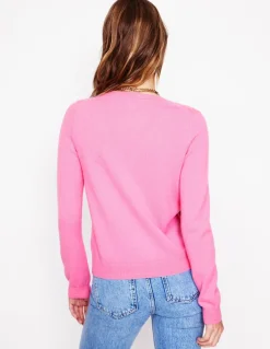 Eva Cashmere V-Neck Sweater-Meadowsweet Pink-Boden Sale