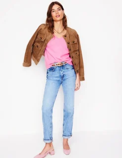 Eva Cashmere V-Neck Sweater-Meadowsweet Pink-Boden Sale