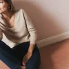 Eva Cashmere V-Neck Sweater-Chinchilla Melange-Boden Store
