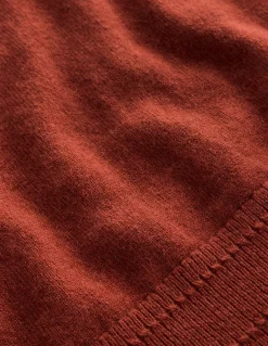 Eva Cashmere V-Neck Sweater-Copper Brown-Boden Outlet
