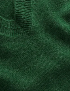 Eva Cashmere V-Neck Sweater-Pine Green-Boden Best