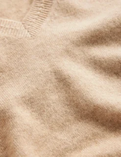 Eva Cashmere V-Neck Sweater-Chinchilla Melange-Boden Store
