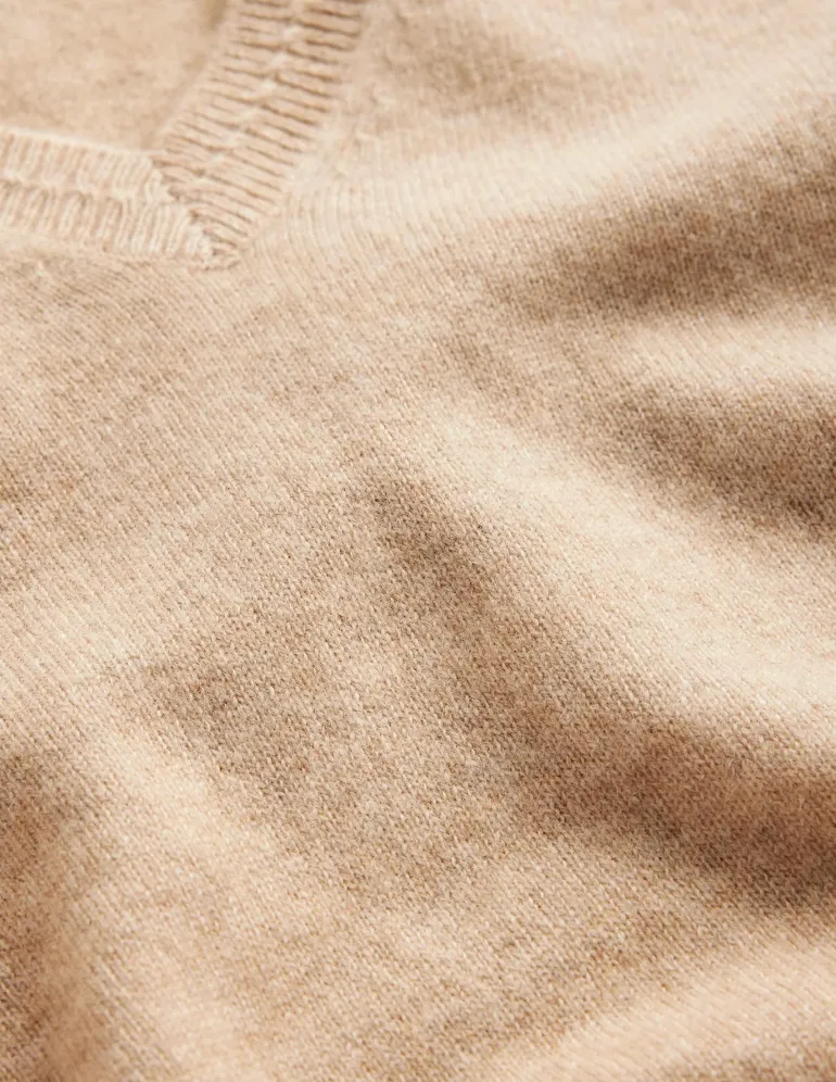 Eva Cashmere V-Neck Sweater-Chinchilla Melange-Boden Store