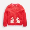 Evelyn Fun Logo Cardigan-Jam Red Bunnies-Boden Best Sale