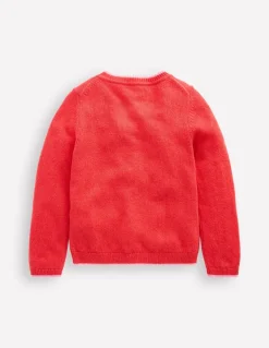 Evelyn Fun Logo Cardigan-Jam Red Bunnies-Boden Best Sale