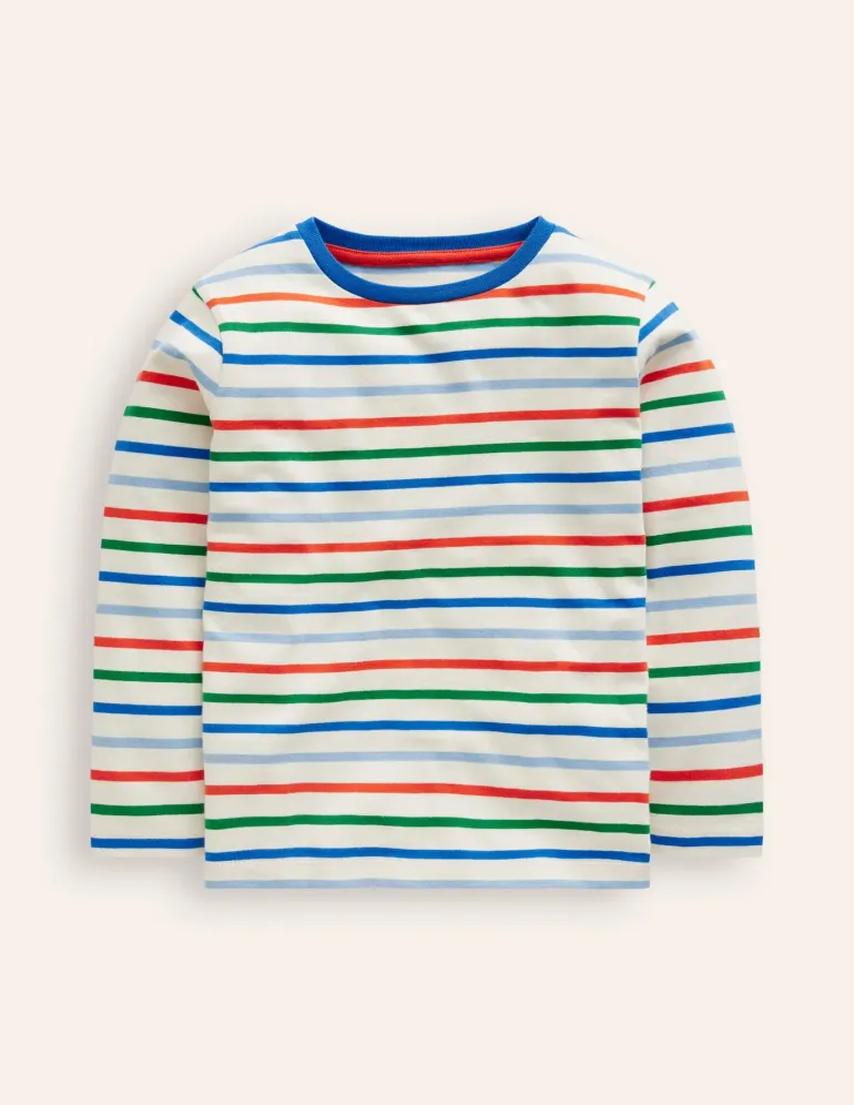 Everyday Breton T-Shirt-Greek Blue/Firecracker Red-Boden Best