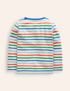 Everyday Breton T-Shirt-Greek Blue/Firecracker Red-Boden Best