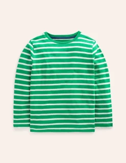 Everyday Breton T-Shirt-Highland Green/Grey Marl-Boden Outlet