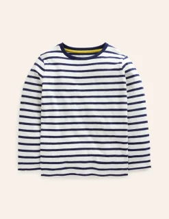 Everyday Breton T-Shirt-Ivory/ College Navy-Boden Shop