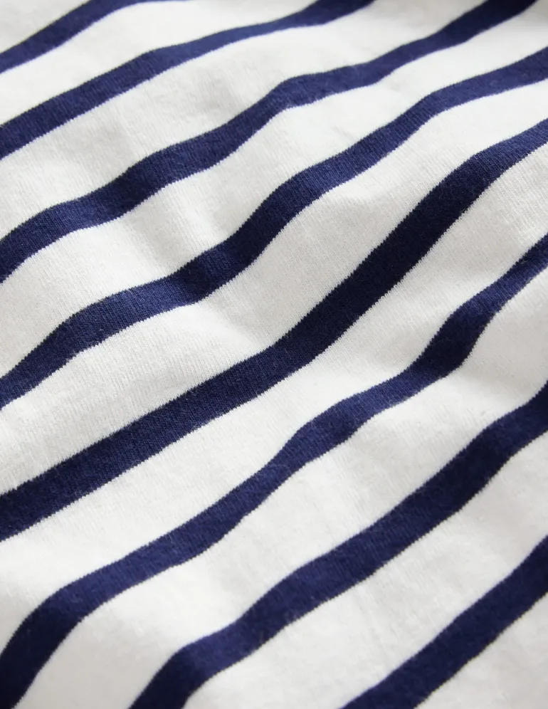Everyday Breton T-Shirt-Ivory/ College Navy-Boden Shop