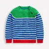 Everyday Cotton Jumper-Kingfisher Blue/Rich Emerald-Boden New
