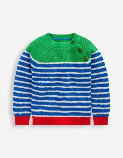 Everyday Cotton Jumper-Kingfisher Blue/Rich Emerald-Boden New
