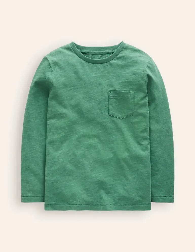 Everyday Long Sleeve T-Shirt-Spruce Green-Boden Clearance