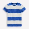 Everyday Short Sleeve T-Shirt-Bright Blue /Soft Ivory Stripe-Boden Discount
