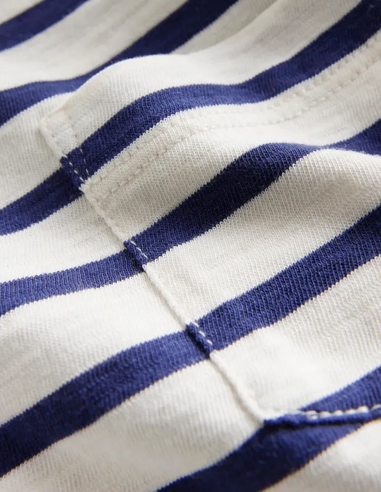 Everyday Short Sleeve T-Shirt-Ivory/College Navy-Boden Outlet