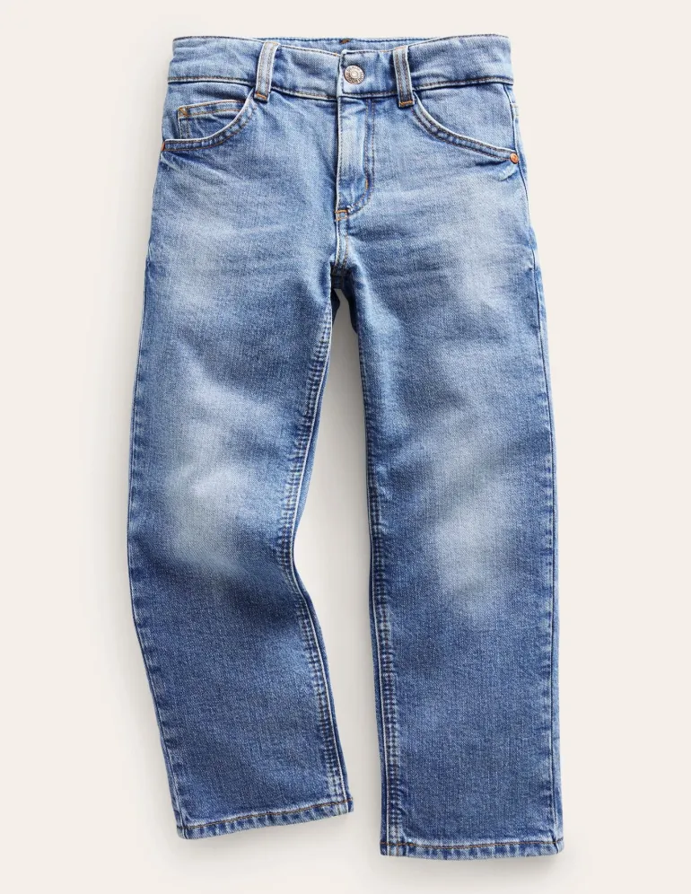 Everyday Straight Jeans-Mid Wash Denim-Boden Clearance