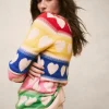 Fair Isle Boyfriend Cardigan-Multi, Hearts-Boden Clearance
