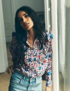 Felicity Cotton Blouse-Multi, Blossom Scatter-Boden Best