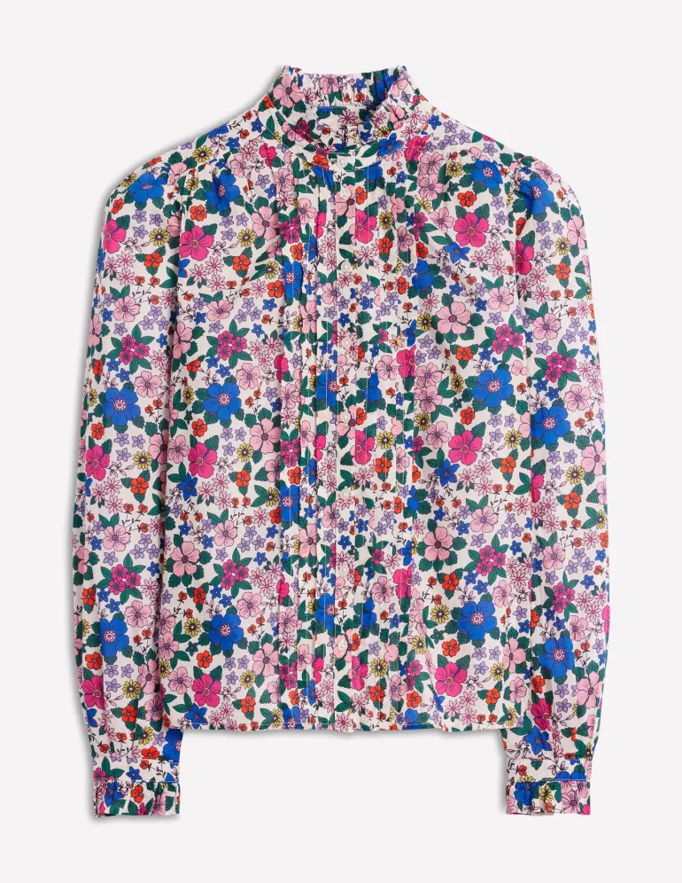 Felicity Cotton Blouse-Multi, Blossom Scatter-Boden Best