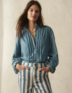 Felicity Denim Blouse-Light Authentic-Boden New