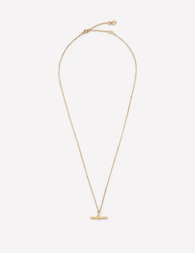 Fine T-Bar Pendant Necklace--Boden New
