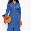 Flora Cord Midi Shirt Dress-True Navy-Boden Best