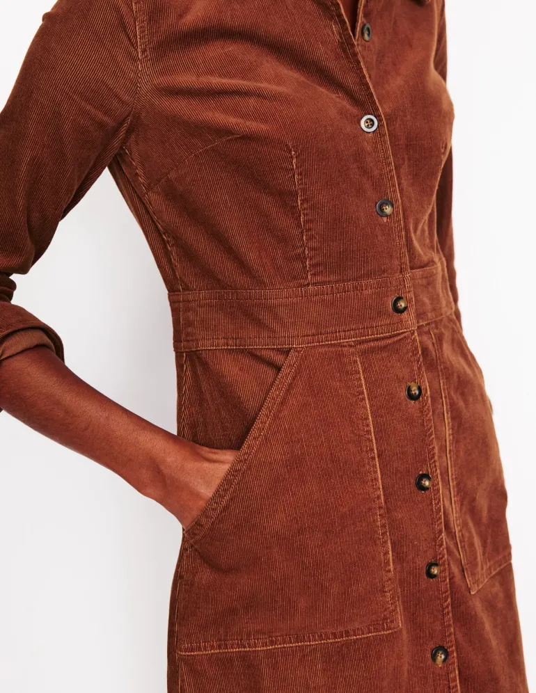 Flora Cord Midi Shirt Dress--Boden Best Sale