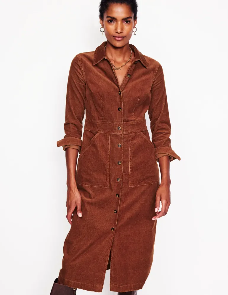 Flora Cord Midi Shirt Dress--Boden Best Sale