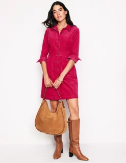 Flora Cord Shirt Dress-Cherries Jubilee-Boden Cheap