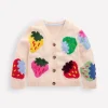 Flora Fun V-Neck Cardigan-Ecru Marl Strawberries-Boden Best