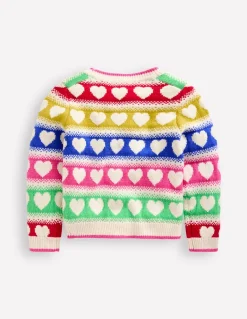 Flora Fun V-Neck Cardigan-Rainbow Hearts-Boden New