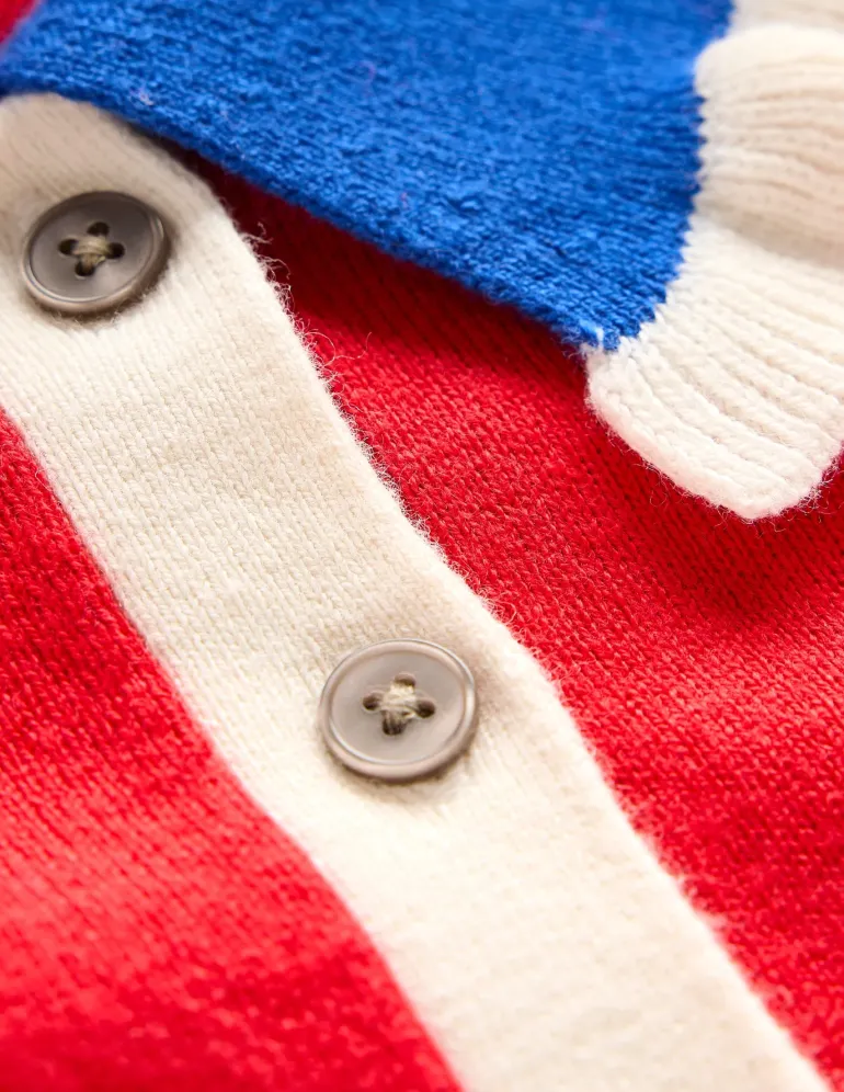 Frilled Cotton Blend Sweater-Poppy Red-Boden Clearance