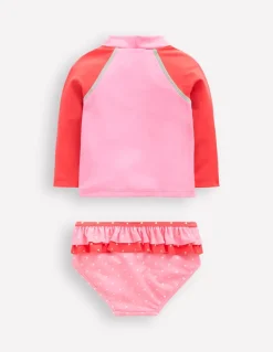 Frilly Rash Vest Set-Bubblegum Pink Strawberry-Boden Cheap